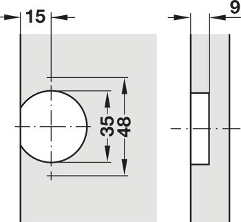 Závěs pro skládací dveře, Mezera 0–10 mm, úhel otevření 180°