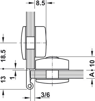 Závěs pro skleněné dveře, naložené, podpěra 3 nebo 6 mm