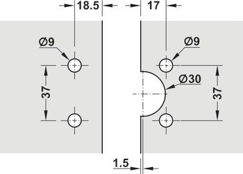 Závěs pro skleněné dveře, naložené, podpěra 3 nebo 6 mm