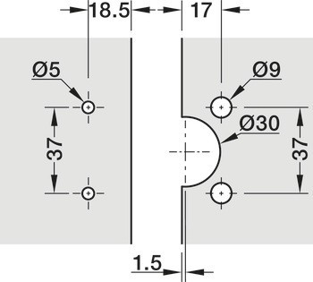Závěs pro skleněné dveře, naložené, podpěra 3 nebo 6 mm