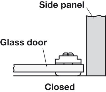 Závěs pro skleněné dveře, pro montáž dveří bez vrtání skla, délka 20 mm