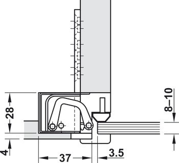 Závěs pro skleněné dveře, TECTUS TEG 310 2D, Simonswerk