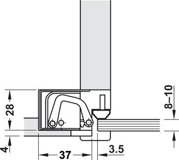 Závěs pro skleněné dveře, TECTUS TEG 310 2D, Simonswerk