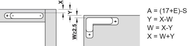Závěs, pro tloušťky dřeva od 16 mm, pro skrytou montáž