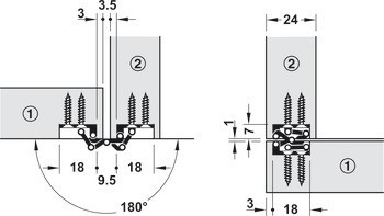 Závěs, Sepa, pro tloušťku dřeva od 23 mm a více, pro skrytou montáž