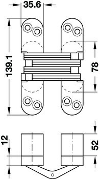 Závěs, skryté, pro bezfalcové vnitřní dveře