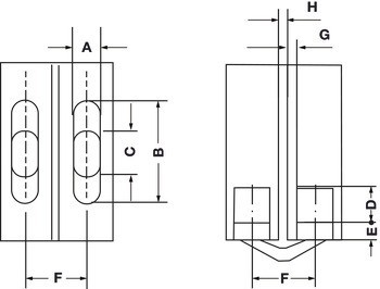 Závěs, skryté, pro bezfalcové vnitřní dveře