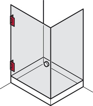 závěs sprchových dveří, Pro spojení stěny-skla