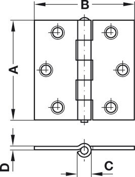 Závěs, válcované, s volným čepem