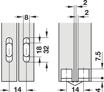 Závěs, Vidi Super, pro tloušťky dřeva od 12 mm, pro skrytou montáž