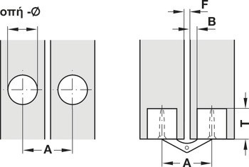 Závěs, Zysa, pro tloušťku dřeva 14–40 mm, pro skrytou montáž