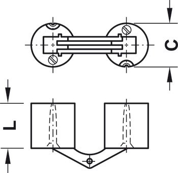 Závěs, Zysa, pro tloušťku dřeva 14–40 mm, pro skrytou montáž