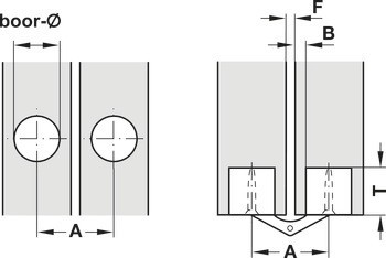 Závěs, Zysa, pro tloušťku dřeva 14–40 mm, pro skrytou montáž