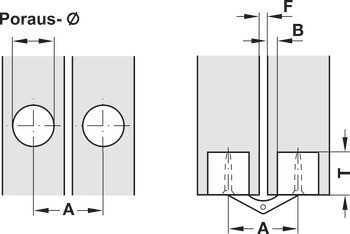 Závěs, Zysa, pro tloušťku dřeva 14–40 mm, pro skrytou montáž