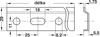 Závěsný profil, Ocel, délka 1 250 mm