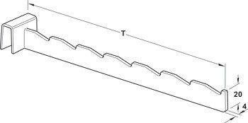 Závěsný věšák, Nerez, oděvní držák pro podpěrnou lištu a nosný rám, ocel