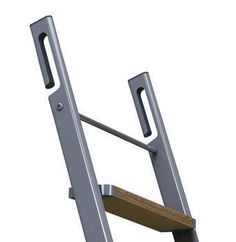 Závěsný žebřík, hliník, stupně: laminované dýhované dřevo, bříza, Service+