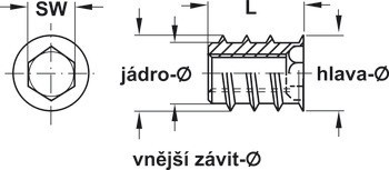 Závrtné pouzdro, Ocel, bez límce