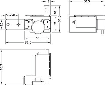 Zdvihací motor, pro systém centrálního zamykání systémové zásuvky HV