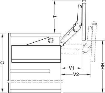 Zdvihací rovnoběžné kování, Blum Aventos HL top Servo-Drive (elektrické)