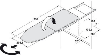 Žehlicí prkno, Häfele Ironfix, montáž na polici