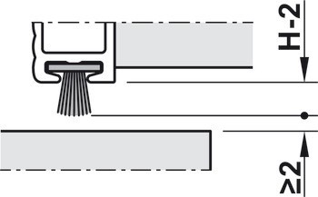 Zesilovací lišta, Häfele Slido F-Handle26 B, hliník, pro posuvné dveře