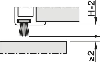 Zesilovací lišta, Hliník, pro posuvné dveře