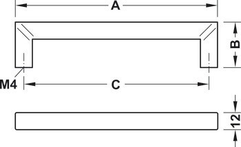 Zkosená úchytka, ocel