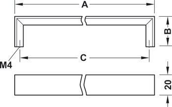 Zkosená úchytka, zinková slitina