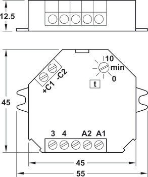 Zpožďovací relé, Dialock, pro montáž do zapuštěné krabičky pod omítku