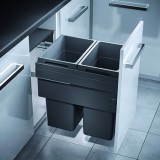 Dvojdílný odpadkový koš, 2 x 38 litrů, Hailo Euro-Cargo