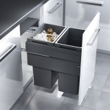 Dvojdílný odpadkový koš, 2 x 38 litrů, Hailo Euro-Cargo