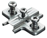 Křížová montážní podložka, Häfele Metalla 510 A, ocel, předmontované eurošrouby, pro tloušťku bočního panelu 19 mm, hloubka vrtání 11,0 mm
