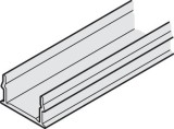 Krycí profil, pro pojezdovou kolejnici s pevným fixačním profilem pro sklo, Häfele Slido D-Line11 50L / 80L / 120L