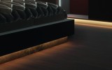 Osvětlovací LED páska (kompletní sada), Pro soklové osvětlení v ložnici, Häfele Loox5 LED 3042, 24 V, 8 mm, 2pólové (jednobarevné), 120 LED/m, 4,8 W/m, IP20