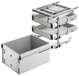 Sada vybavení, Variant-C, montážní šířka 392 mm, více než plnovýsuv, se 2 systémovými zásuvkami a zásuvkou pro závěsné desky