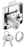 Zámek se závorou k přišroubování, Häfele Symo FM Pro, s pevnou vložkou s pinovými stavítky, individuální uzamykací systém HK/GHK, backset 37 mm