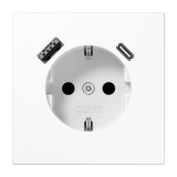 Zásuvka,  Jung, s USB-A/USB-C dobíjecí jednotkou